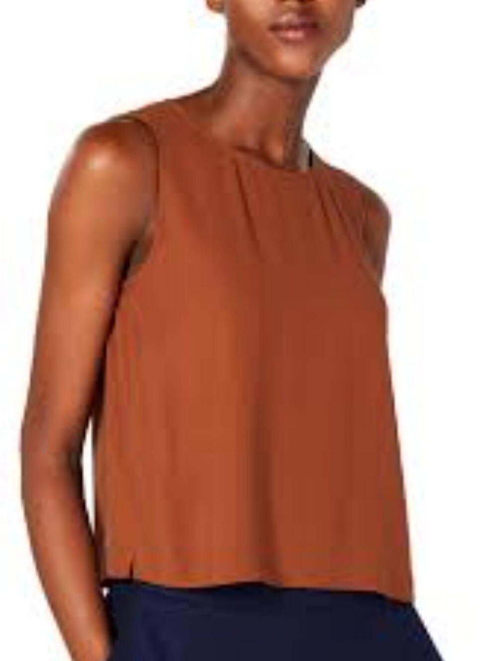 Eileen Fisher Petites Brown Silk Tank Elevated Basic Size Small Petite